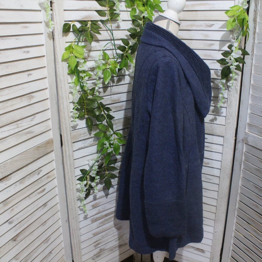 Overland blue Shawl Collar button up sweater - Picture 4 of 9